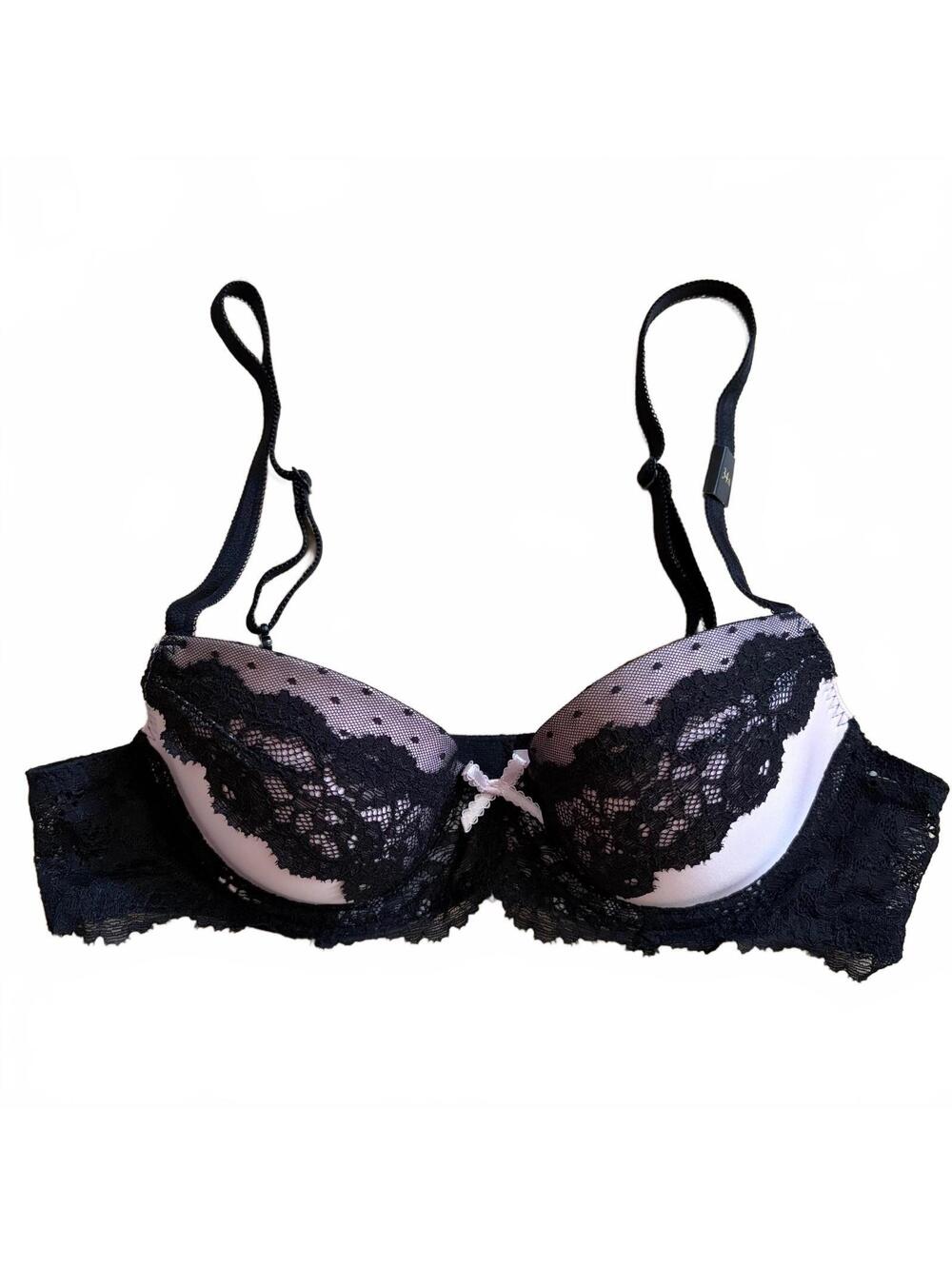 Victoria’s Secret Dream Angels Lined Demi Bra Black Nude Women's 34A NWT